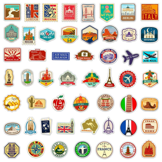 Valise Deco - Voyage Stickers (Pack de 50) – vue 2 – Yokabag