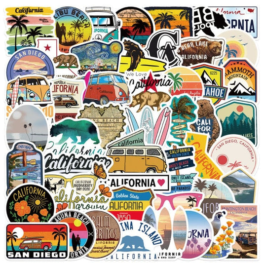 Autocollants Valise - California Dream (Pack de 50) – vue 2 – Yokabag