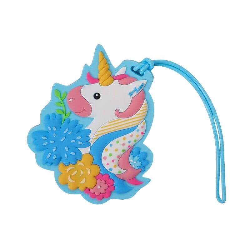 Étiquette Bagage - Licorne Kawaii - Voyages & Aventure Bleu – vue 2 – Yokabag