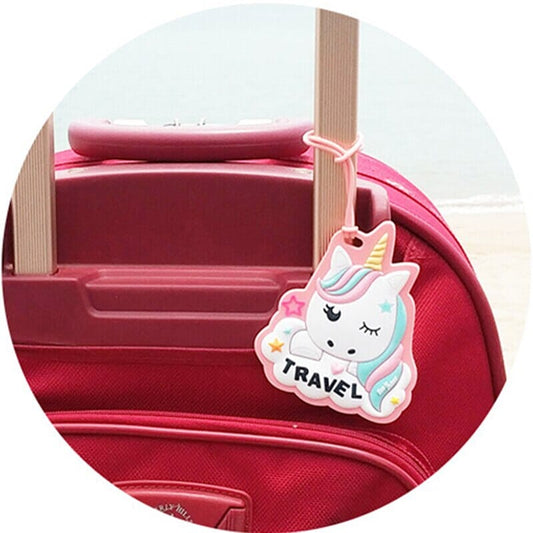 Étiquette Bagage Licorne Voyage Turquoise – vue 2 – Yokabag