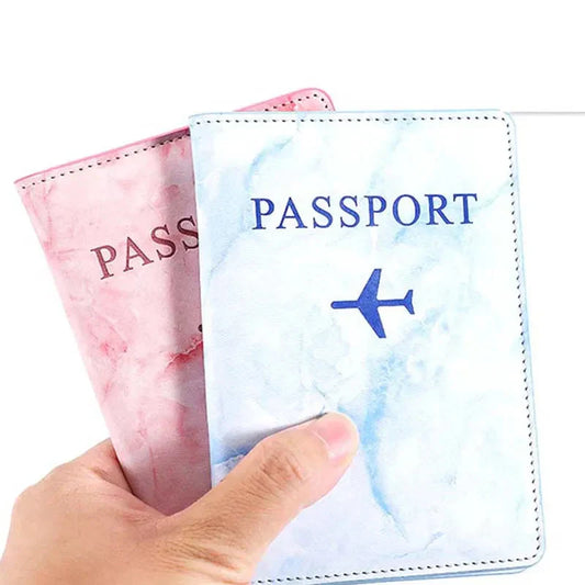 Étui Passeport Marbre - Voyage en Avion Rose – vue 2 – Yokabag