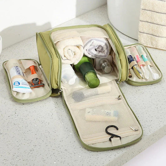 Grande Trousse de Toilette Voyage Femme à Suspendre Rouge – vue 2 – Yokabag