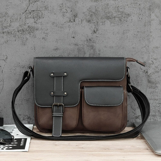 Messenger Bag pour Homme Vintage Gris – vue 2 – Yokabag