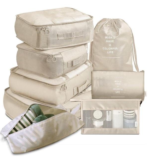 Organisateurs de Valise (Ensemble de 8, Beige)