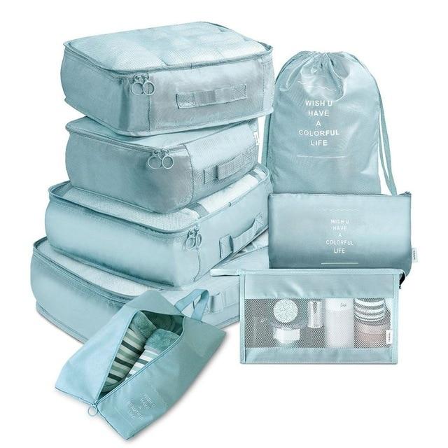 Valise (Set de 8, Bleu Ciel)
