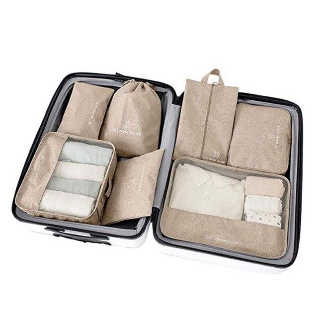 Organisateurs de Valise (Set de 7, Beige)