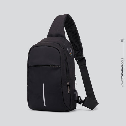 Petit Sac à Bandoulière de Voyage Connecté Noir – vue 2 – Yokabag