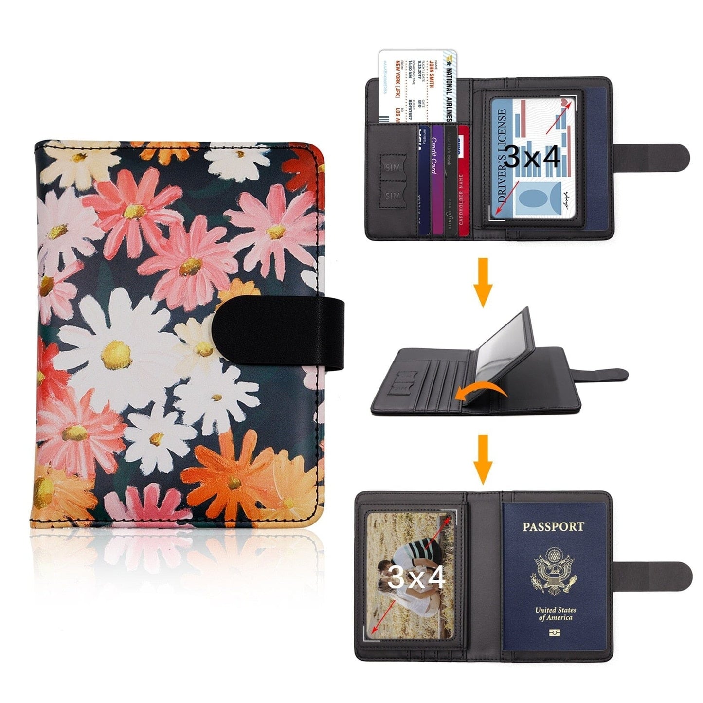 Portefeuille de Voyage Femme Fleurs & Co. – vue 2 – Yokabag