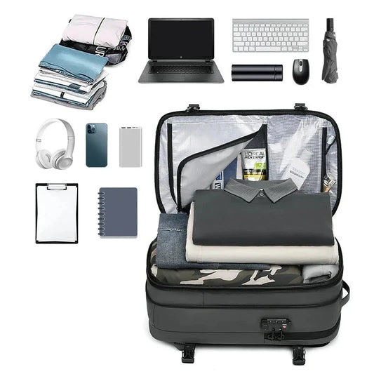 Sac à Dos Sécurisé Voyage Cabine à Compression Vacance Gris – vue 2 – Yokabag