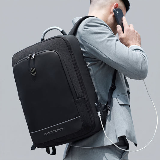 Sac à Dos Extensible Cabine Avion (USB) Voyage Anthracite – vue 2 – Yokabag