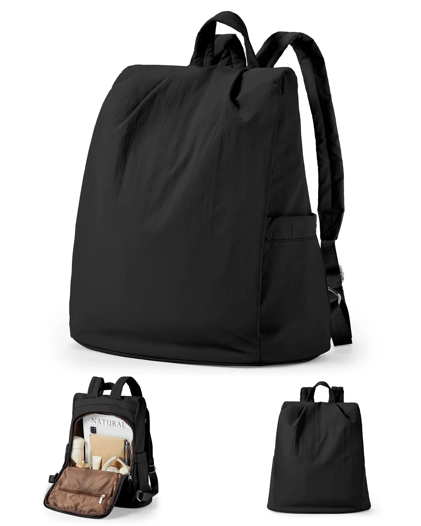 Sac à Dos Femme à Fermeture Dorsale Noir – vue 5 – Yokabag