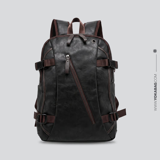 Sac à Dos Vintage pour Homme - Édition Voyage Marron Foncé – vue 2 – Yokabag