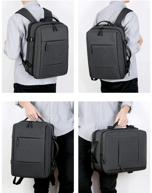 Sac à Dos Voyage Cabine Avion Extensible avec USB Noir – vue 2 – Yokabag