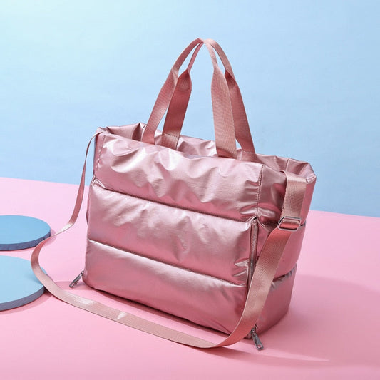 Sac de Voyage Matelassé - Doudoune Argent – vue 2 – Yokabag