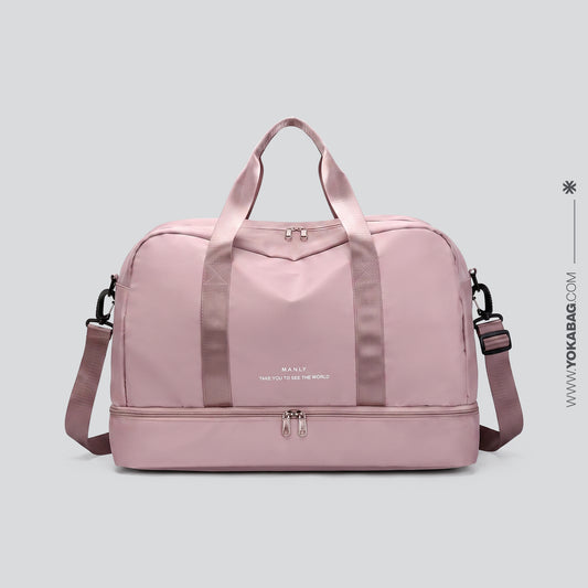 Sac de Voyage Femme avec Compartiment Chaussures - Rose – vue 2 – Yokabag