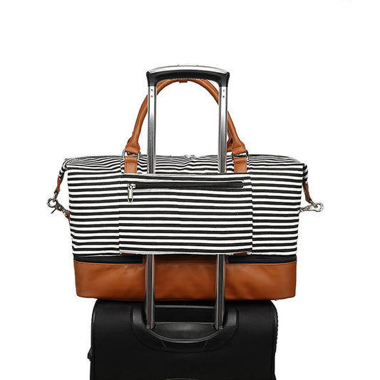 Sac de Voyage Femme Week-End - Rayures en Mer Noir – vue 2 – Yokabag