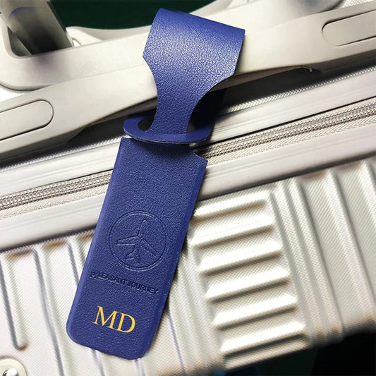 Tag Bagage Personnalisé - Voyager en Avion Bleu Marine – vue 2 – Yokabag
