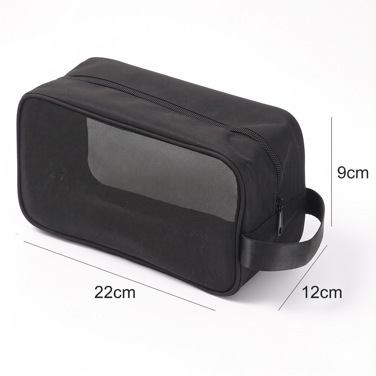 Trousse de Toilette de Voyage en Maille Noire – vue 3 – Yokabag