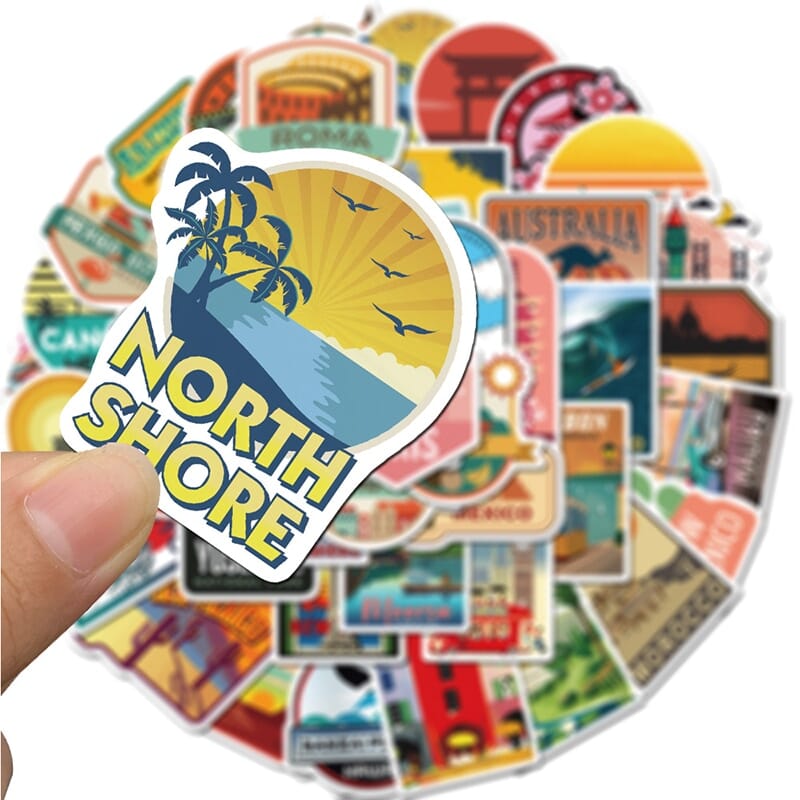 Stickers Valise - Destinations (Pack de 50) – vue 5 – Yokabag