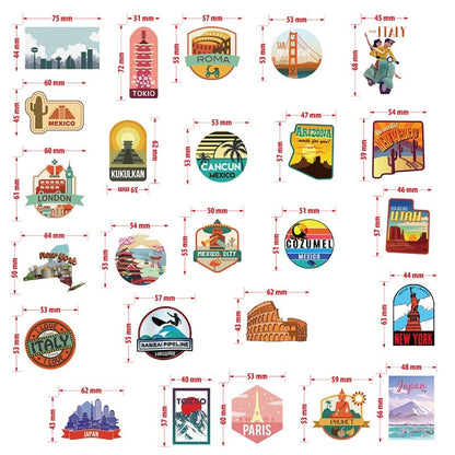 Stickers Valise - Destinations (Pack de 50) – vue 4 – Yokabag