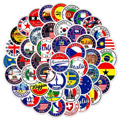 Autocollants Valise- Voyageur du Monde (Pack de 60)