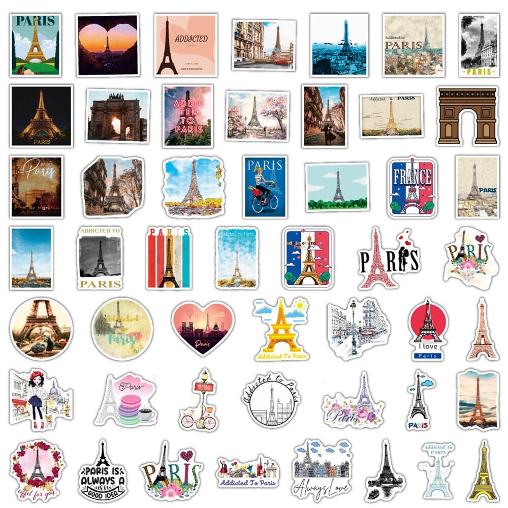 Stickers Valise - Paris (Pack de 50) – vue 3 – Yokabag