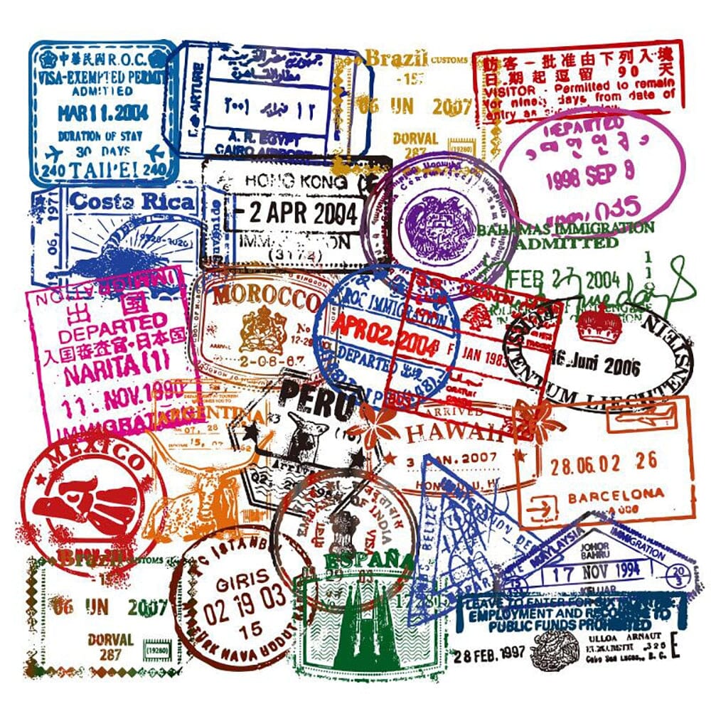 Valise Stickers - Tampons De Passeport (Pack de 50) – vue 2 – Yokabag