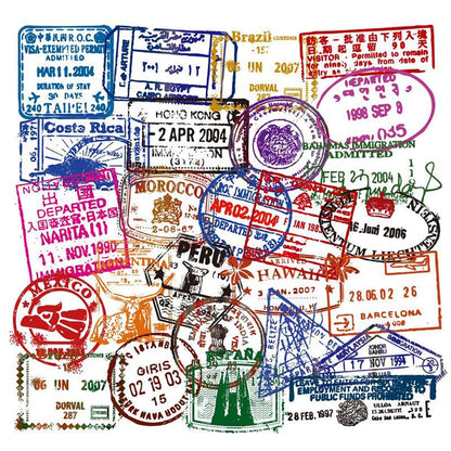 Valise Stickers - Tampons De Passeport (Pack de 50) – vue 2 – Yokabag