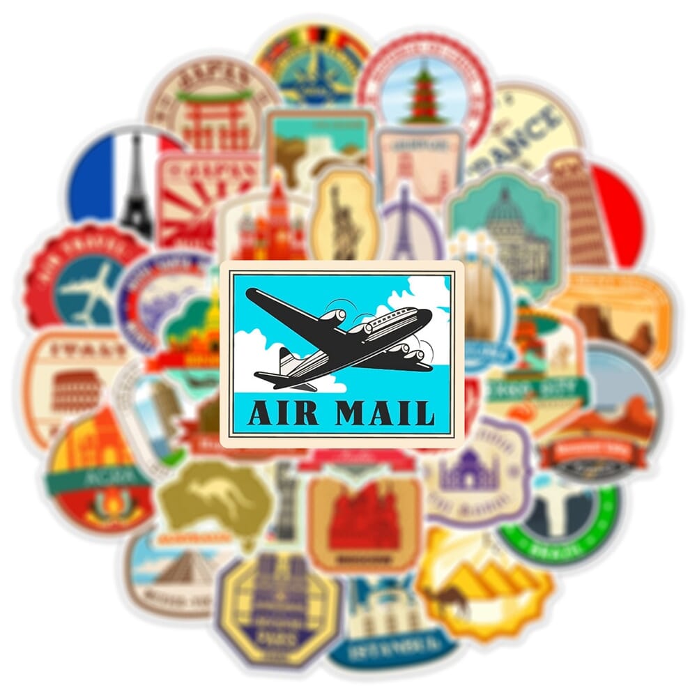 Valise Deco - Voyage Stickers (Pack de 50) – vue 5 – Yokabag