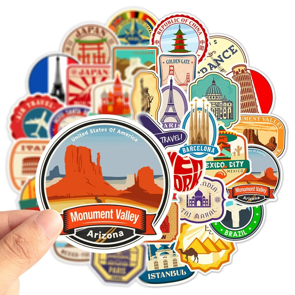 Valise Deco - Voyage Stickers (Pack de 50) – vue 4 – Yokabag