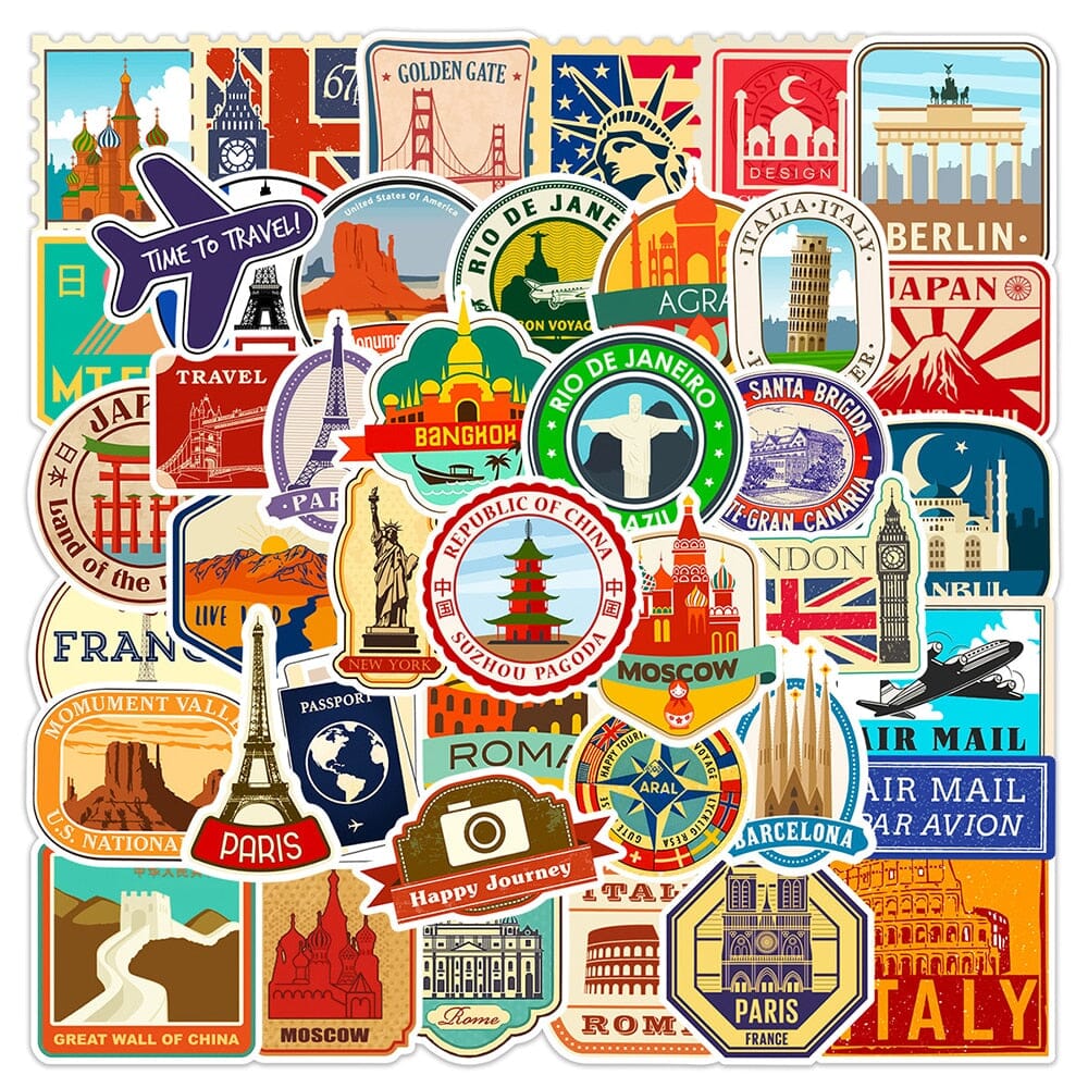 Valise Deco - Voyage Stickers (Pack de 50) – vue 3 – Yokabag