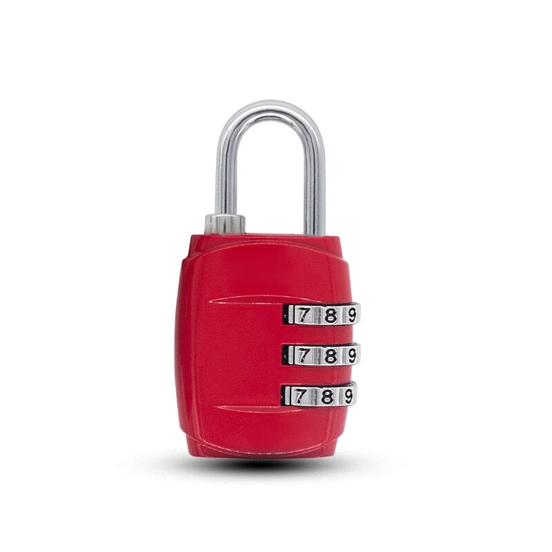 Cadenas Valise à Code 3 Chiffres (Rouge)