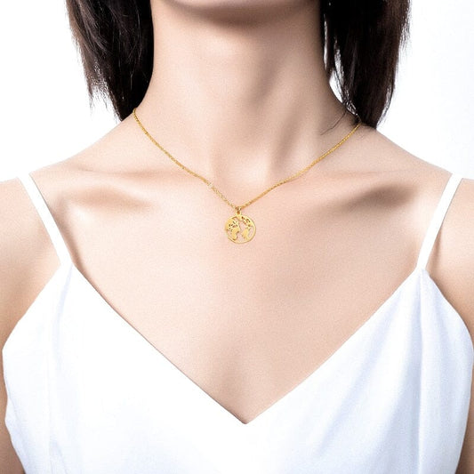 Collier Pendentif Globe Terrestre Minimaliste Argent – vue 2 – Yokabag