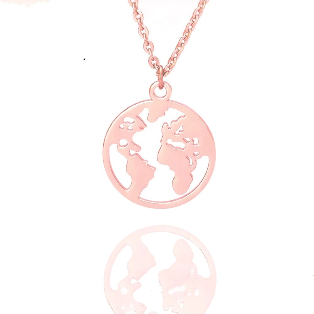 Collier Pendentif Globe Terrestre Minimaliste – vue 4 – Yokabag