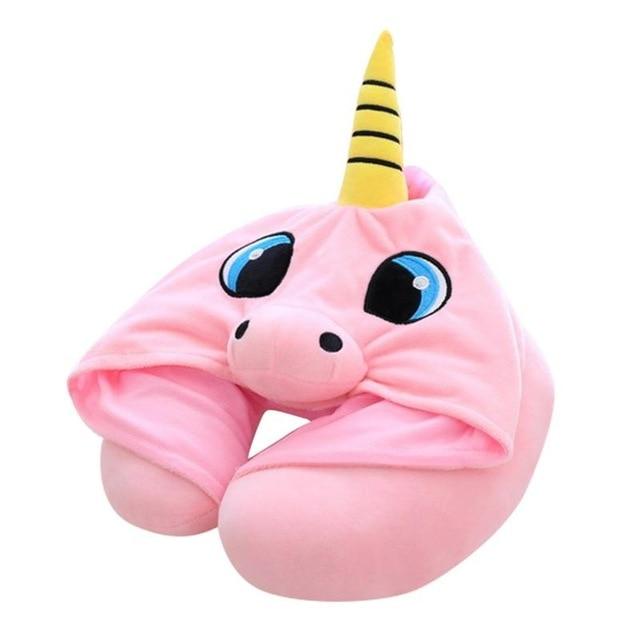 Coussin de Voyage Licorne souffle enchanté Rose – vue 2 – Yokabag