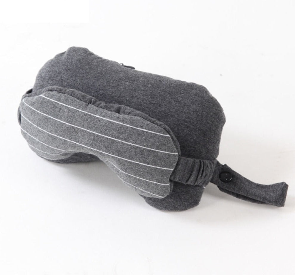 Coussin de Voyage & Masque de Nuit (2-en-1) Anthracite – vue 2 – Yokabag