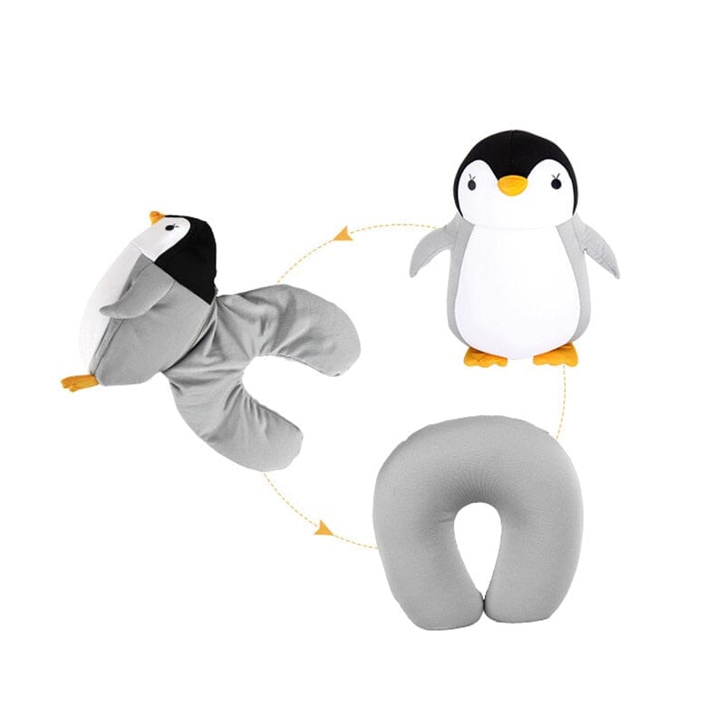 Coussin de Voyage Pingouin Convertible Noir – vue 2 – Yokabag