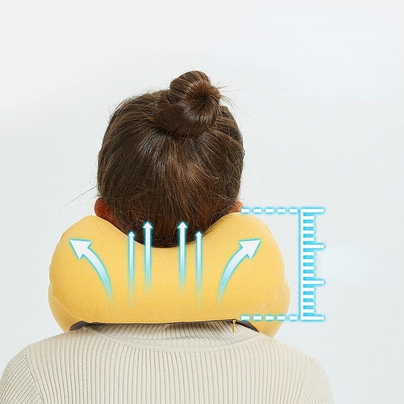 Coussin de Voyage Gonflable - Repose-Tête Bleu Marine – vue 4 – Yokabag