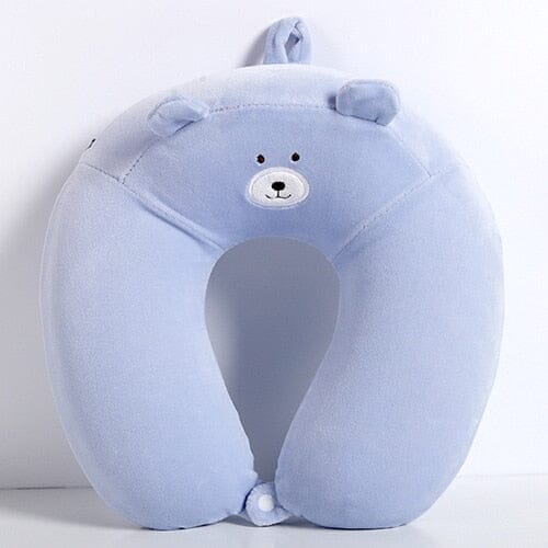 Coussin de Voyage Mémoire de Forme Enfant Ours Bleu Ciel – vue 7 – Yokabag