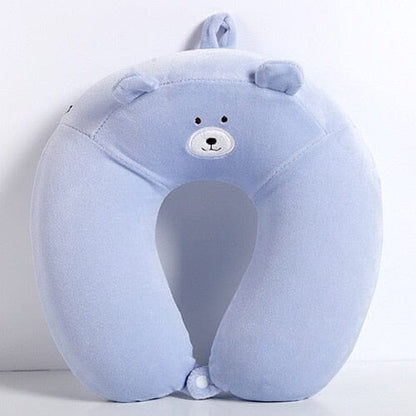 Coussin de Voyage Mémoire de Forme Enfant Ours Bleu Ciel – vue 7 – Yokabag