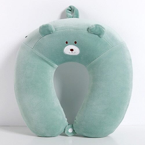Coussin de Voyage Mémoire de Forme Enfant Ours Rose – vue 5 – Yokabag