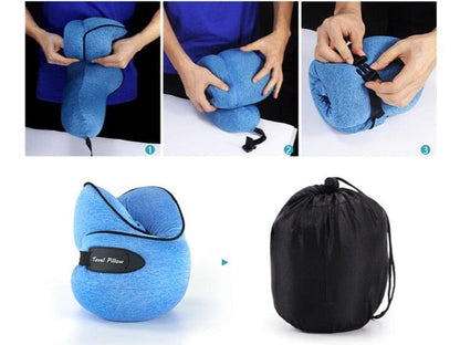 Coussin de Voyage en Mousse à Mémoire de Forme Noir – vue 3 – Yokabag
