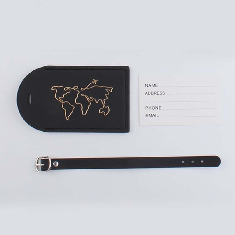 Étiquette Bagage - Carte du Monde Rose – vue 2 – Yokabag