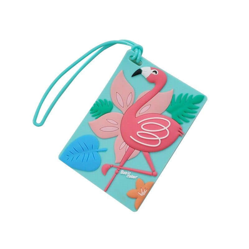 Étiquette Bagage - Flamingo Summer Explorer Bleu – vue 2 – Yokabag