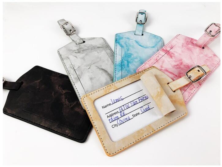 Étiquette Bagage - Marbrure Bleu – vue 2 – Yokabag