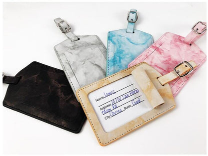 Étiquette Bagage - Marbrure Bleu – vue 2 – Yokabag