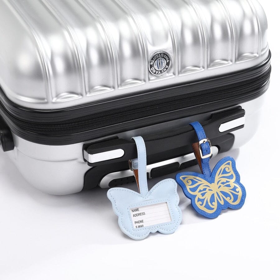Étiquette Bagage - Monde Papillon Yellow – vue 2 – Yokabag