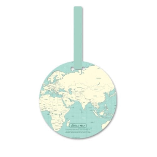 Étiquette Bagage - World Map Adventure Turquoise – vue 4 – Yokabag