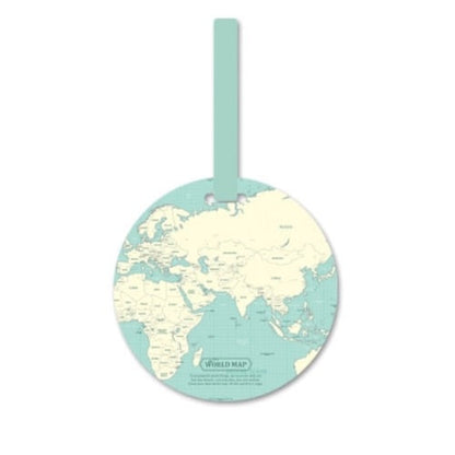 Étiquette Bagage - World Map Adventure Turquoise – vue 4 – Yokabag