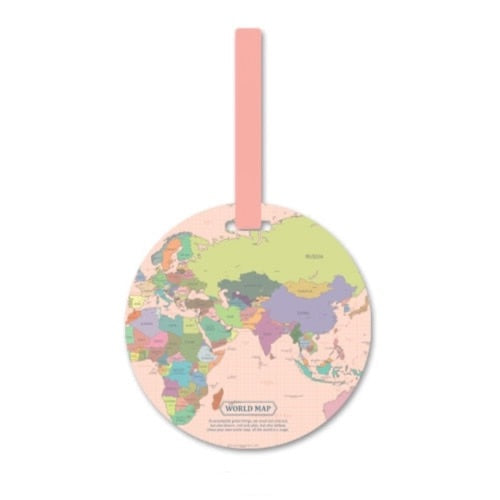 Étiquette Bagage - World Map Adventure Rose – vue 3 – Yokabag